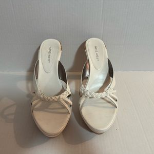 Nine West White Sandals/heels